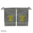 thumbnail image 3 of Monogrammed Washcloth Towel, Personalized Gift, 13x13 Inches - Set of 2 - Gold Script Embroidered Towel - Extra Absorbent 100% Turkish Cotton - Soft Terry Finish - Initial X Gray Towels, 3 of 3