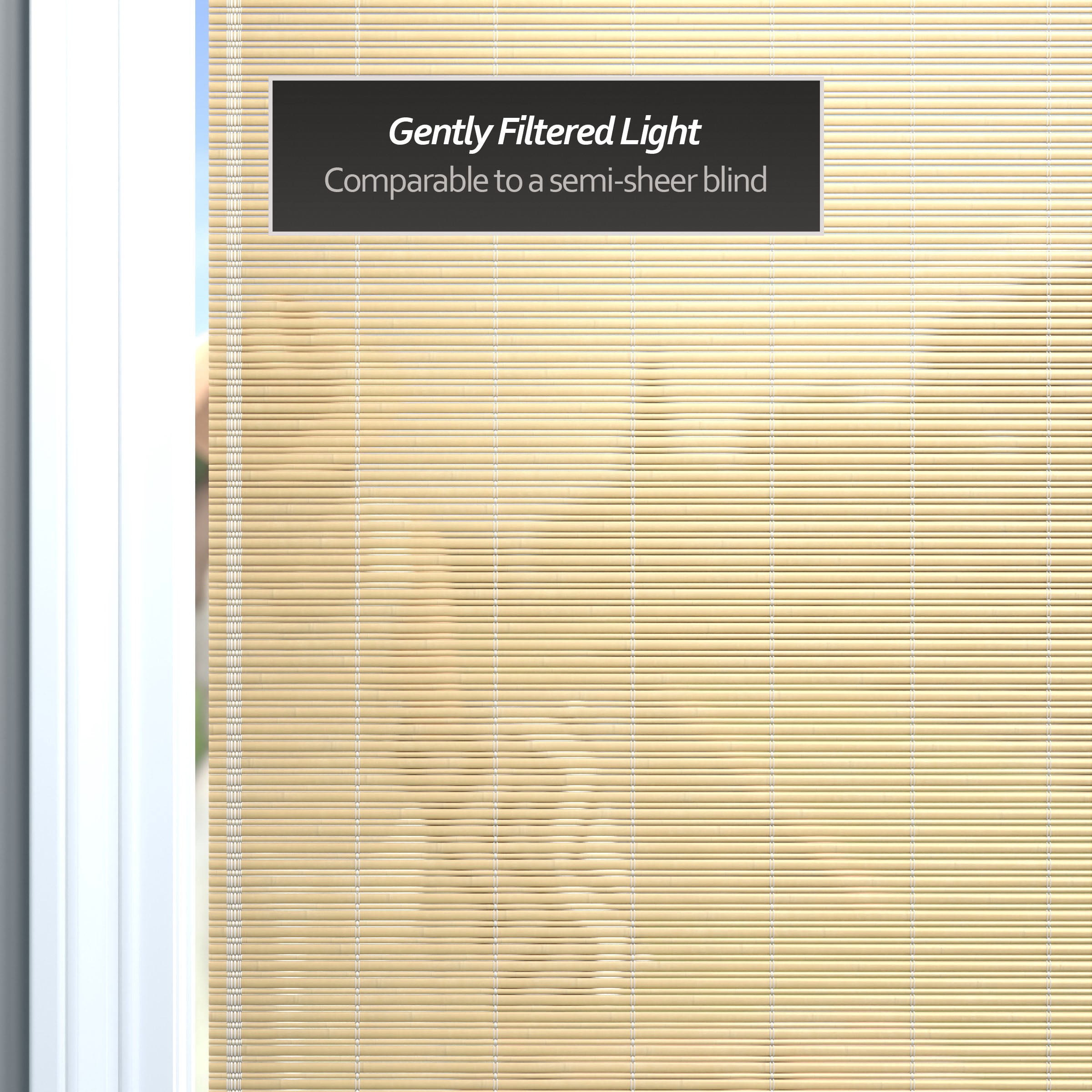 Red Lantern Bamboo Cordless Window Shade - Natural 60" W