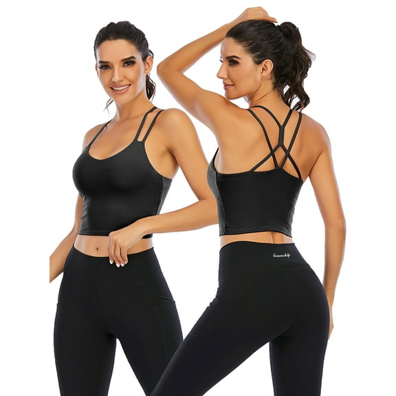 Womens Sports Bra Crop Top Camisole Bras Sling Tube Top Vest Longline Padded Comfortable Sling Tube Top Vest Gym