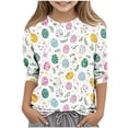 thumbnail image 1 of Chemises à Manches Longues pour Garçons Taille 12 14 Jeunesse Manches 3/4 Col Rond Imprimé Jour de Pâques Haut Polyester Tenue Décontractée pour Enfants, 1 of 6
