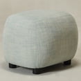 thumbnail image 4 of KINWELL 23" Wide Linen Blend Upholstered Ottoman, Textured Weave Footrest with Soft Padded Seat, Mid-Century Modern Footstool for Bedroom, Entryway or Living Room, Light Teal Multi, 4 of 12
