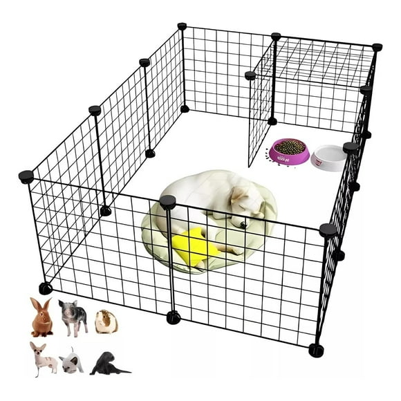 Corral de Metal Practiksa Jaula Desmontable para Mascotas