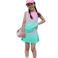 thumbnail image 7 of Girls' Clothing Sets Summer Outfits Size 7-8 Two Piece Outfits Cute Preppy Clothing Sets Casual Tank Top and Y2K Skirts Sport Activewear Cyan 11-12 Years, 7 of 7
