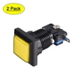 thumbnail image 1 of Juego Botón de Presión 34x34 Cuadrado 12V Interruptor de Botón Iluminado LED con Microinterruptor para Juegos de Video de Arcade Amarillo 2 piezas, 1 of 5