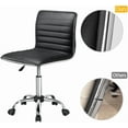 thumbnail image 6 of XPOPR Mid Back Task Chair Low Back Leather Swivel Office/Computer/Desk Chair Retro Armless Ribbed with Wheels Black, 6 of 11