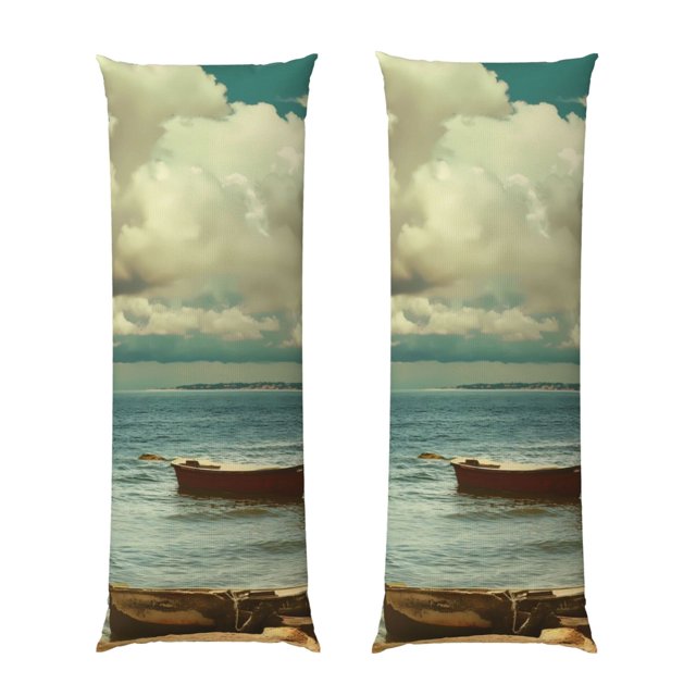 Balery Serene Coastal Blue Sky Funda Protectora para Almohada Corporal de Algodón Hipoalergénico con Cierre(55 x 21 pulgadas), Almohadas No Incluidas