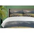 thumbnail image 4 of Ambesonne Wagon Wheel Duvet Cover Sets, Cart Clouds, 2-King, Umber Green Dark Blue, 4 of 6