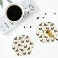 thumbnail image 4 of Honeii Chickens And Flowers Print Leather Coaster Set of 4, Ideal for Safeguarding Your Furniture from Drinks Spills and Effortless Cleanup-Hexagon, 4 of 6