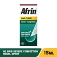 thumbnail image 4 of (3 pack) Afrin No Drip Severe Congestion Pump Mist Nasal Spray, 12 Hour Congestion Relief, 15 mL, 4 of 12
