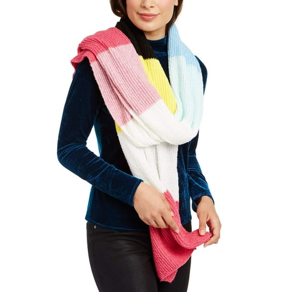 $39 INC International Concepts Twisted Rib Colorblocked Muffler Scarf One Size