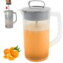 WUXIAB Mixing Pitcher For Drinks,Plastic Water Pitcher With Lid,Mixing Pitcher,Easy-Mix Juice Container,Angled Plastic Blades And Adjustable Mixer Plunger,For Juice,Tea