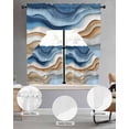 thumbnail image 3 of Blue Beige Moire Kitchen Curtains Sets 24 Inch Length with Valance, Modern Abstract Art Swag Valances and Tiers Curtain Set Drapes Swag Curtains for Living Room, Bathroom, Bedroom, Cafe, 3 of 6