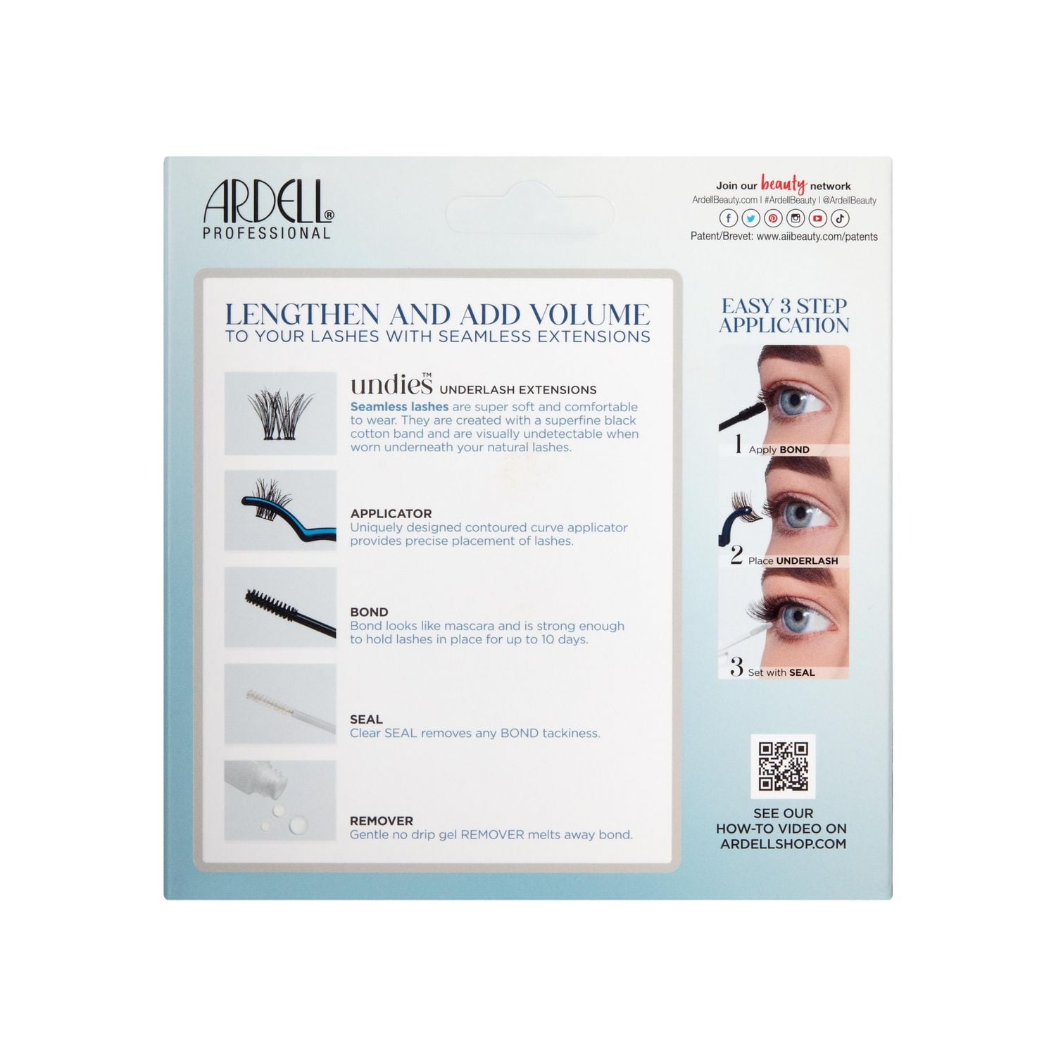 Ardell - Seamless Extension Wispies Kit - 36 Assorted Lenghts Undies, Seamless Underlash