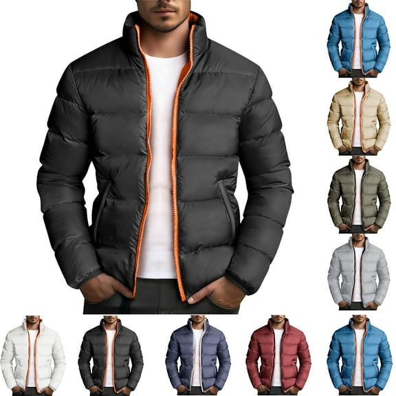 Sport Coats for Men Fashion Casual Solid Color Jackets Zipper Pockets Long Sleeve Hoodless Casual Outwear