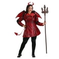 thumbnail image 1 of Women's Plus Size Leather Devil Costume, 1 of 5