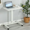 thumbnail image 4 of FixtureDisplays® Table Debout/assis Blanc 28X19 Pouces avec Hauteur Réglable de 28 à 45 Pouces avec Roues Verrouillables Assemblage Facile 15730, 4 of 12