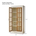 thumbnail image 2 of Montary 71.2" Rustic China & Curio Cabinet with Glass Doors, Collectibles/Figures/Trophies Display - White/Brown, 2 of 11