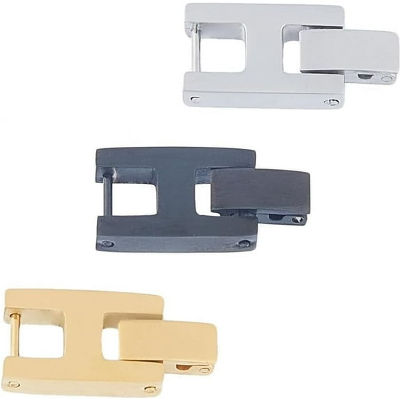Stainless Steel Watch Extension Clasp Square Quick Release Replacement Metal Strap Watch Necklace Bracelet Extender Fold Over Jewelry Clasps DIY