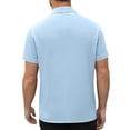 thumbnail image 3 of COSFO V Neck Mens Shirts Casual Short Sleeve Blue Cotton Linen Basic Tops Summer Button Regular Fit Mens Classic T-Shirt, 3 of 8