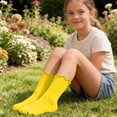 thumbnail image 5 of LckLvx 5 Pairs Socks for Boys Girls Stretchy Ruffle Ankle Socks Daily Casual Wear 6-14 Years, 5 of 6