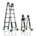 thumbnail image 2 of Heavy-Duty Telescoping Ladder - Stainless Steel Collapsible Ladder with Auto-Locking for Home/RV Use (330lb Capacity), 2 of 9