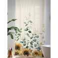 thumbnail image 4 of Sheer Curtains 96 Inches Long, Sunflower Semi Sheer Curtains Light Filtering Window Treatment, Yellow Floral Pastoral Botanical Leaves Rustic Privacy Voile Drapes for Living Room Bedroom 52x96 Inch, 4 of 7