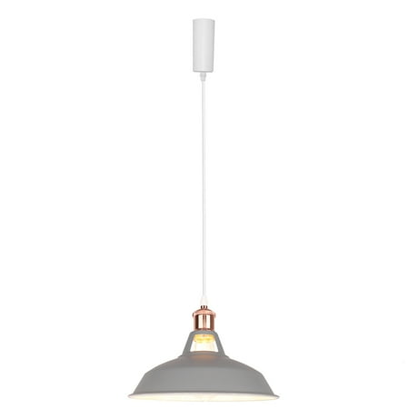 

FSLiving Adjustable Lamp H-Type Track Pendant Lighting with Cord Total 5FT Customizable Grey Iron Lampshade Dimmable Macaron Style for Decor Restaurant Kitchen Island Bar - 1 Light