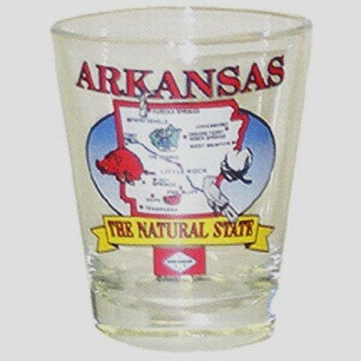 Arkansas Shot Glass - Arkansas State Elements Map Shot Glass jks