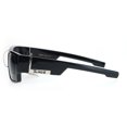 thumbnail image 3 of Locs Mens Squared Rectangular Sharp Edge Warp Biker Gangster Sunglasses Shiny Black, 3 of 3