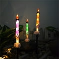 thumbnail image 1 of Solar Halloween Lights Outdoor, 3 Pack LED Skull Hand Candles with Stakes, Weather-Resistant Plastic, Auto On/Off, 55 cm Tall, 1 of 4