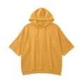 thumbnail image 6 of Ladies' Casual Hooded Drawstring 3/4 Split Sleeve Sweatshirt Tops Oversized Pullover Tops, Basic Daily Wear Shirts Yellow S, 6 of 7