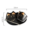 thumbnail image 2 of Set Taza y Plato de Céramica en Forma de Gato con Cuchara Negro HappyWare 100099C, 2 of 4