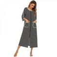 thumbnail image 3 of Spdoo 2021 Autumn And Winter Home Service Comfortable Casual Loose Pajamas Seven-point Sleeve Large Size Striped Sleeping Skirt S, 3 of 6