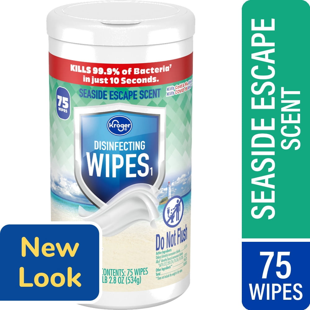 Kroger Seaside Escape Disinfecting Wipes 75 ct - 3 Pack