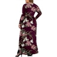 thumbnail image 5 of PCEAIIH Women's Long Sleeve Plus Size Dress Casual Maxi Dresses XL-5XL Soft with Pockets, 5 of 6