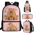 thumbnail image 2 of Yuyamidu Kawaii Capybara 4 Piece Kids School Bag Set with Lunch Bag Pencil Case and Water Bottle Carrier for Girls Boys Elementary Middle School, 2 of 7