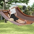 thumbnail image 3 of YYAo Patio Hammock Foldable Swing Chair Bed with Detachable Pillow-Brown, 3 of 11