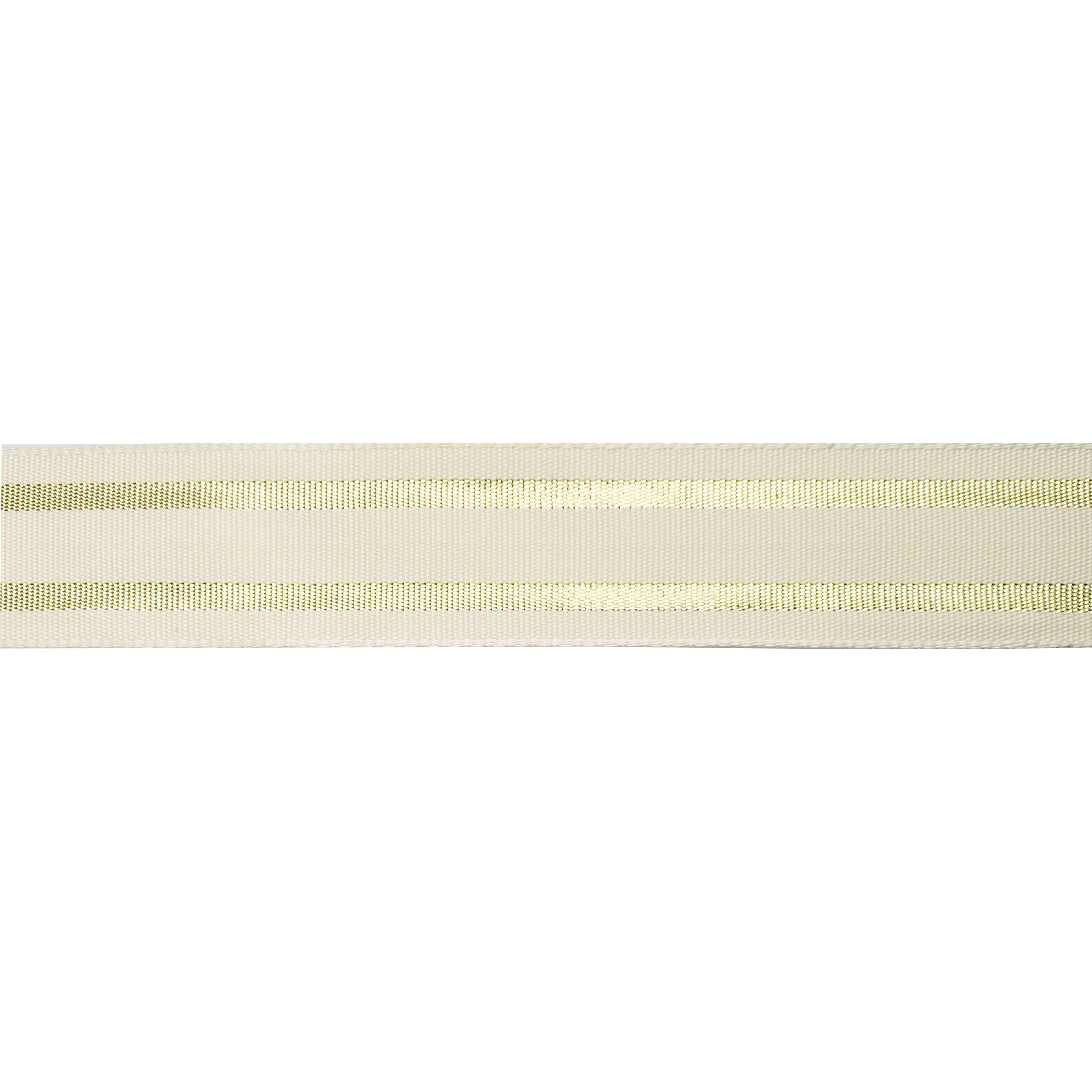 1.5" x 3yd. Gold Wired Ticking Stripe Ribbon by Celebrate It – Woven Selvage Edge - Ideal for Wreaths - Gift Wrapping & Seasonal Decor - 12 Pack
