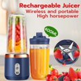 thumbnail image 2 of Multifunction 2 Cups Portable Fruit Juicer Blender 6 Blade Juice Mixer Mini Ice Blender USB Charging Wireless Juice Extractor, 2 of 9