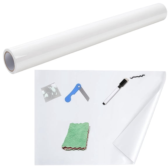 Bexikou Whiteboard Sticker for Wall,17.7"x197" Removable Whiteboard Wall Stickers, Electrostatic Message Notepad Stickers, No Glue Static Cling White Board Sticker for Wall, Glass, School & Office