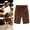 Brown, variant on Womens Summer Solid Linen Shorts Casual Drawstring Comfy Knee Length Shorts Cuffed Hem Bermuda Shorts with Pockets