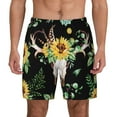 thumbnail image 2 of Picia pattern Mens Swim Trunks with Compression Liner Stretch Beach Shorts Quick Dry with Zipper Pockets No-Chafing Board Shorts-Small, 2 of 9
