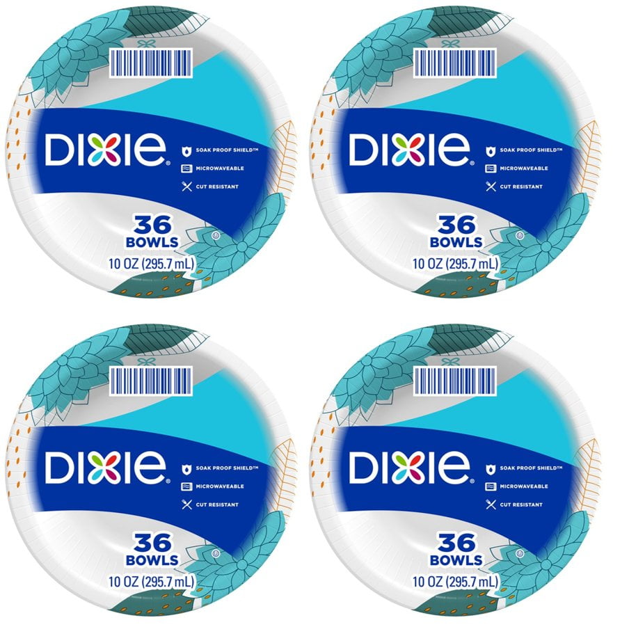 Dixie Everyday Paper Bowls 10 Ounce, 36 Count, Pack Of 4