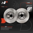 thumbnail image 5 of A-Premium 13.68 inch (322 mm) Front Vented Disc Brake Rotors + Ceramic Pads Kit Compatible with Select Mercedes-Benz Models - C300 2011/2013-2014, C350 2008-2015, E250, E350, E400, SLK300, SLC300, 5 of 9