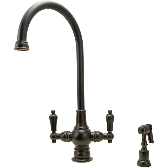 Kitchen Sink Faucet, Oil Rubbed Bronze Finish, Two-hole Installation - By Plumb USA 35295