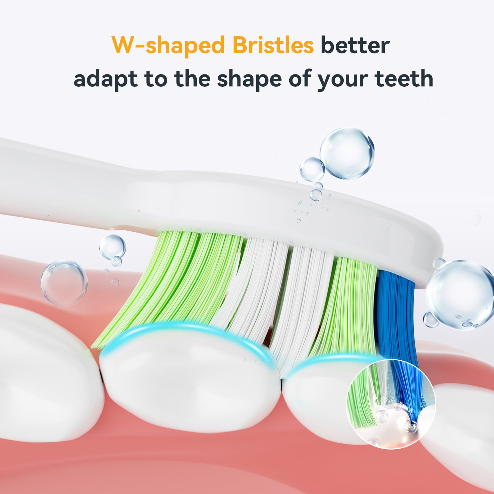 JTF Sonic Smart Toothbrush Genuine Standard Brush Heads, 9 Pack, White, P200