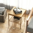 thumbnail image 2 of 2 PCS 2-Tier Bedside End Table Bamboo Nightstand for Living Room Bedroom, 2 of 9