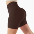 thumbnail image 5 of Sngxgn Shorts for Women High Waisted Workout Running Soft Gym Short Yoga Leggings(Brown,L), 5 of 5