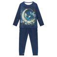 thumbnail image 5 of DISNIMO Butterfly Moonlight Flower Pajama Set Girls Size 8 Pajama Sets Kids Girls Size 9-10 Boys Pajamas 2 Piece Night Pjs for Kids Girls Cute Pj Set Pants Soft Kids Long Sleeve Sleepwear, 5 of 7