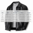 thumbnail image 3 of Zenithor Men's Faux Leather Jacket Lapel Collar Full Zip Lightweight Casual Outerwear Coat Side Pockets Black(XL-5XL), 3 of 9